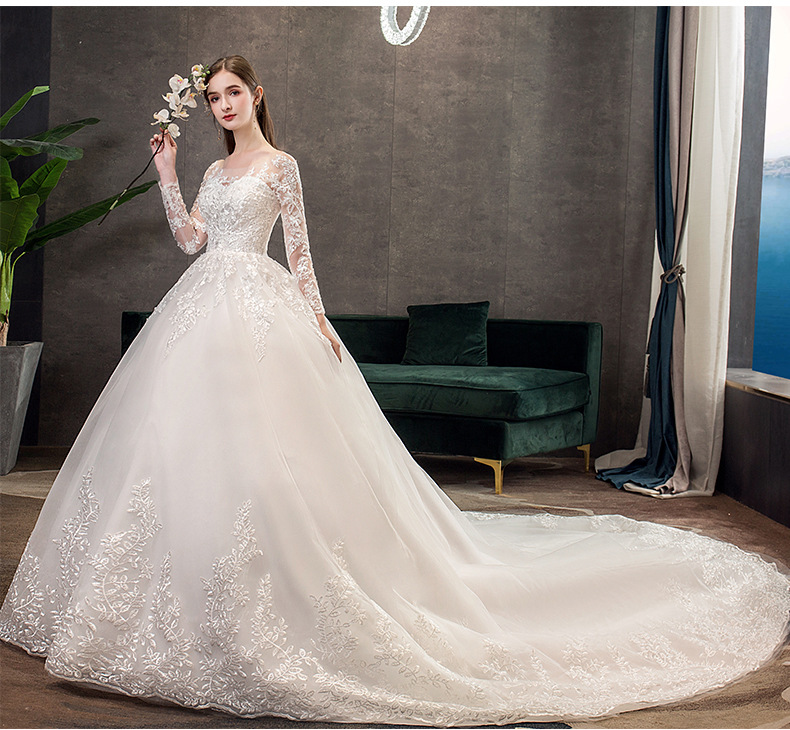  Bridal wedding dress Romantic Sweet Elegant Princess Luxury Lace Wedding Dress